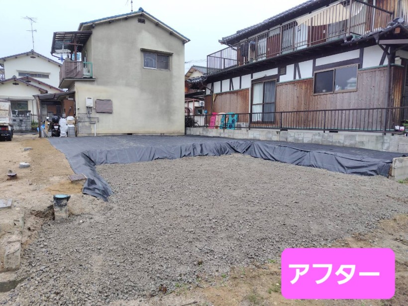 木造２階建てアパート解体工事in海田の画像